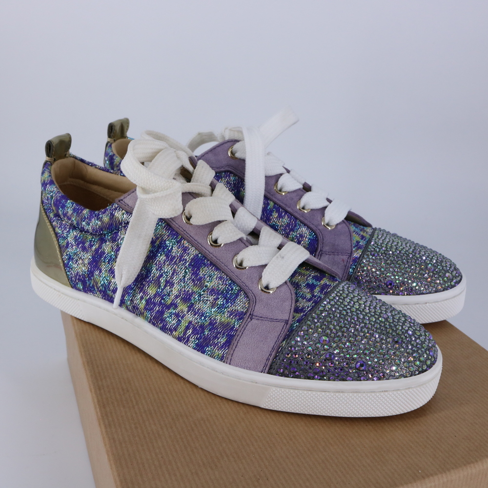 Louboutin 36 Gondolastrass Strass Digitale Purple Sneakers Flats Sneakers #O751